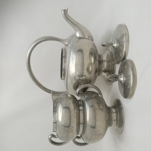 Art Deco Insico Pewter Tea Set - Picture 14 of 16